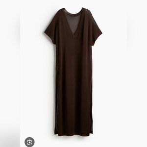 H&M Grey V-Neck Midi Dress